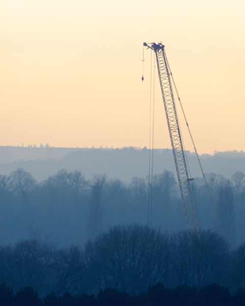 Crane in the landscape